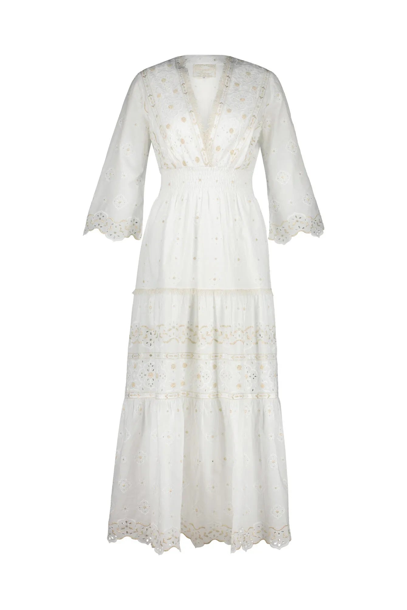 Sommerkleid Maxi mit Lochstickerei