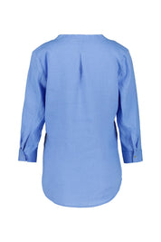 Leinenbluse mit V-Ausschnitt