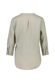 Leinenbluse mit V-Ausschnitt