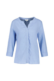 Leinenbluse mit V-Ausschnitt