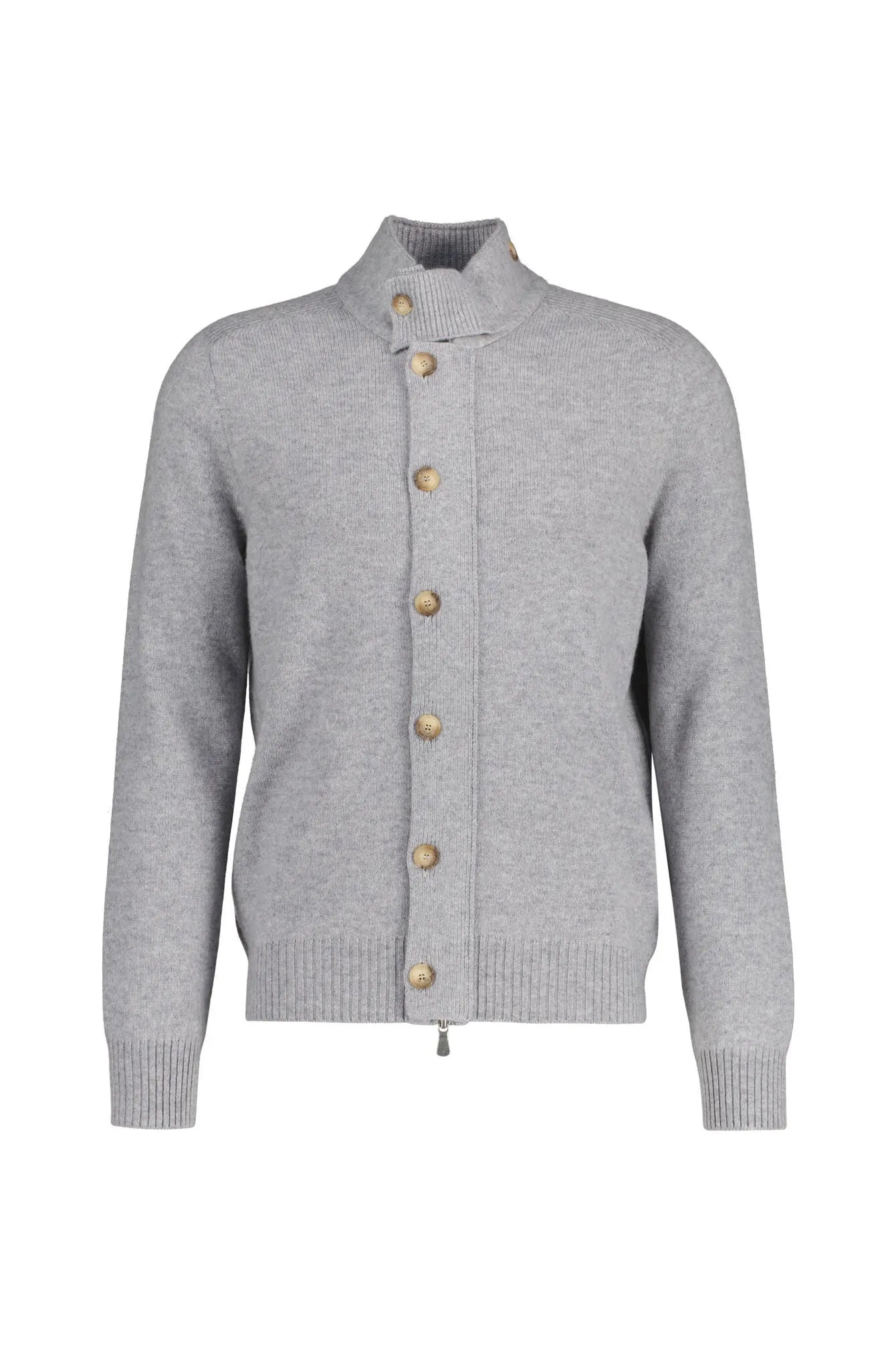 Strickjacke mit Stehkragen
