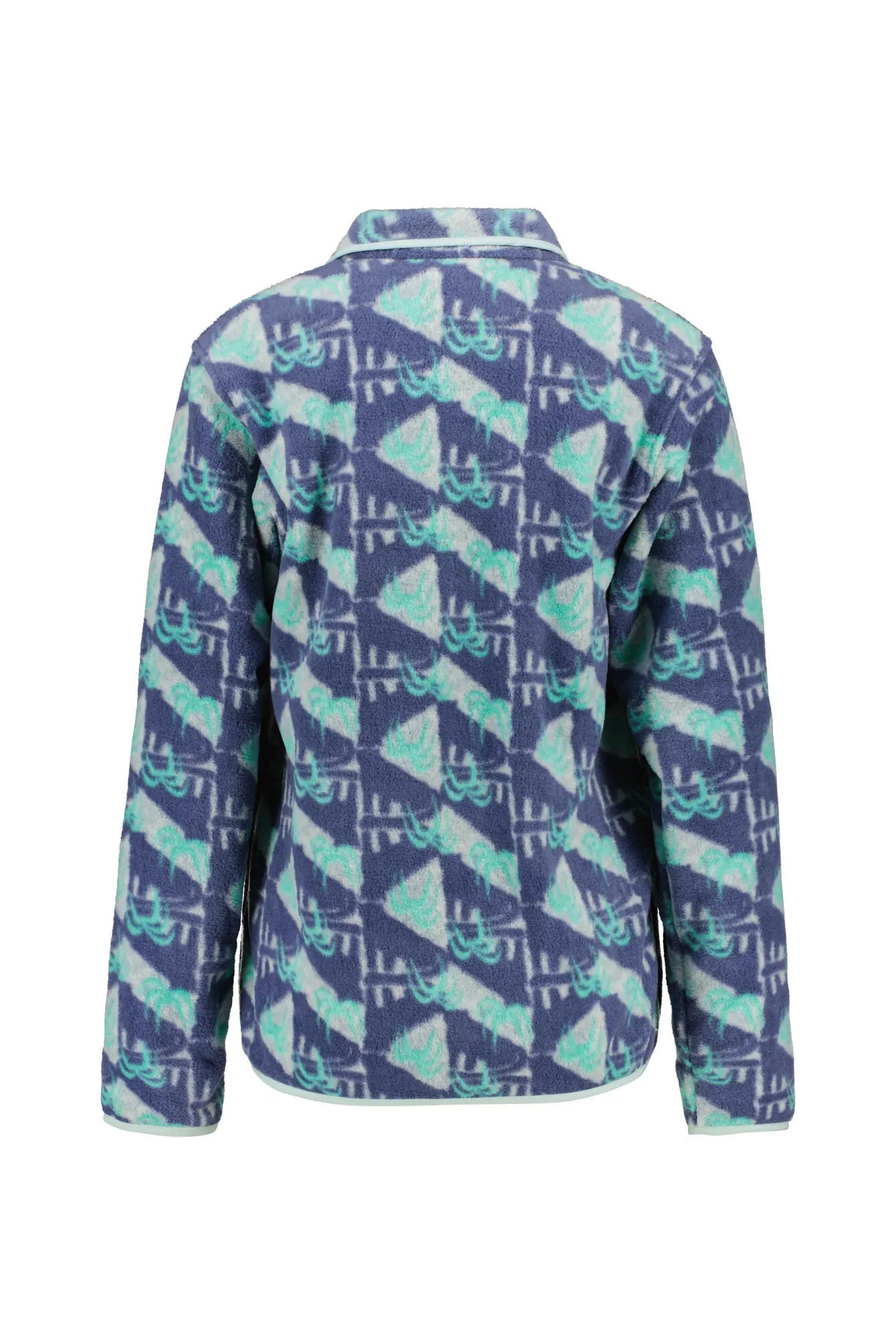 Fleecepullover mit halber Knopfleiste