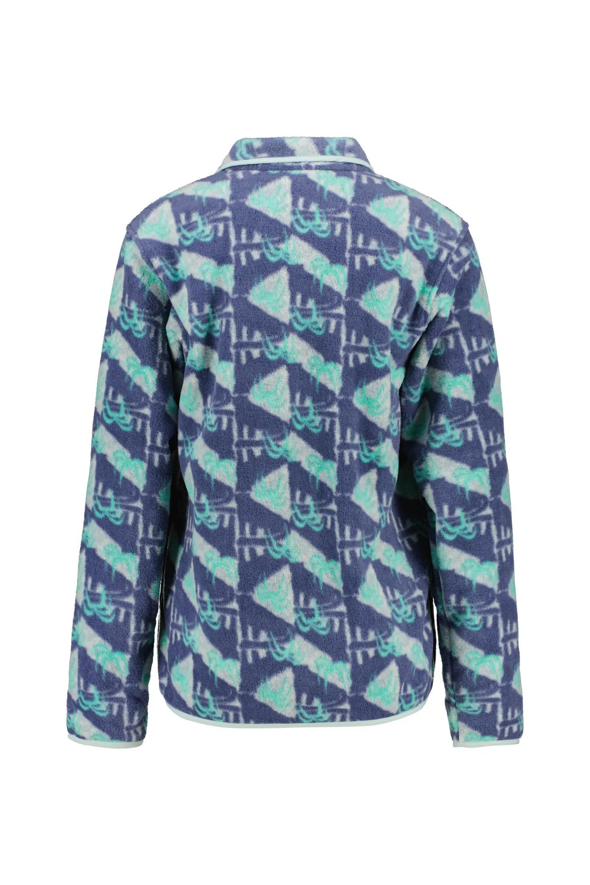 Fleecepullover mit halber Knopfleiste