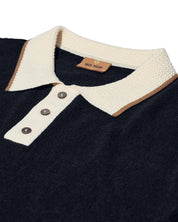 Strick-Poloshirt aus Baumwollmix