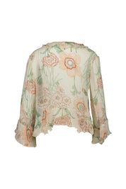 Volantbluse transparent aus Viskose
