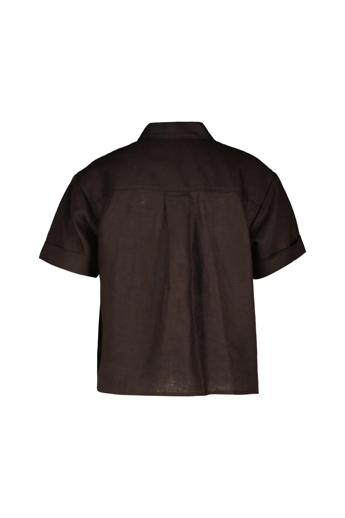 Leinenbluse mit aufgesetzten Taschen
