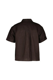 Leinenbluse mit aufgesetzten Taschen