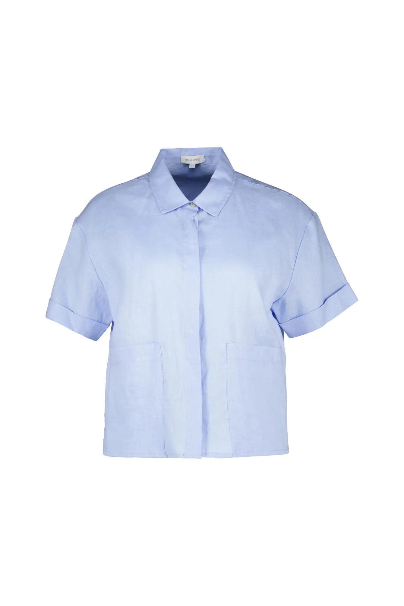 Leinenbluse mit aufgesetzten Taschen