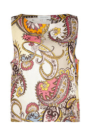 Leinentop mit Paisley-Muster