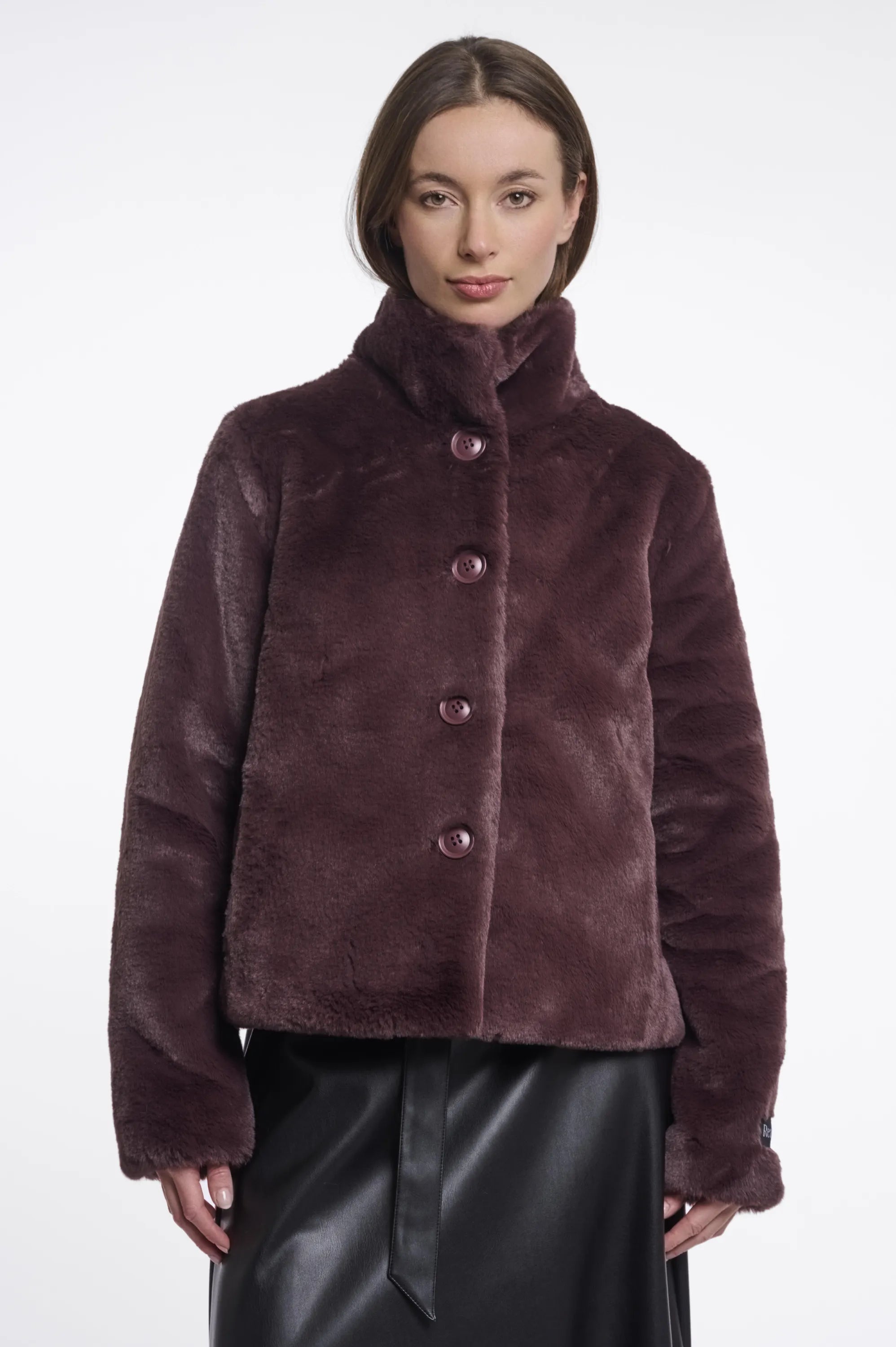 Kunstfelljacke VIE mit Stehkragen