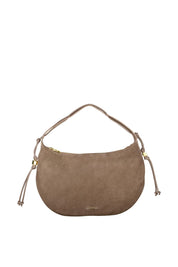 Schultertasche aus Wildleder