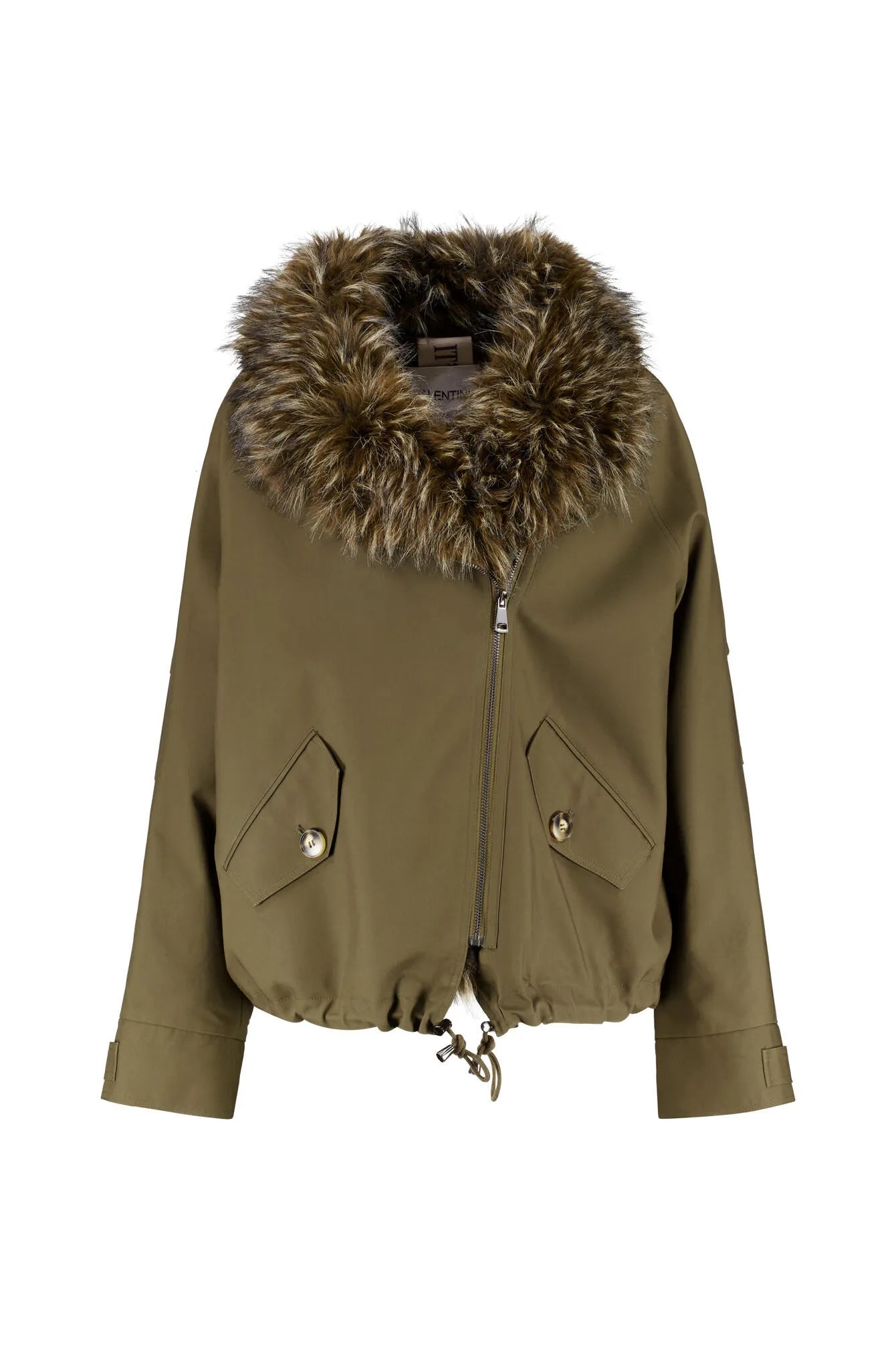 Jacke mit Faux Fur Kragen