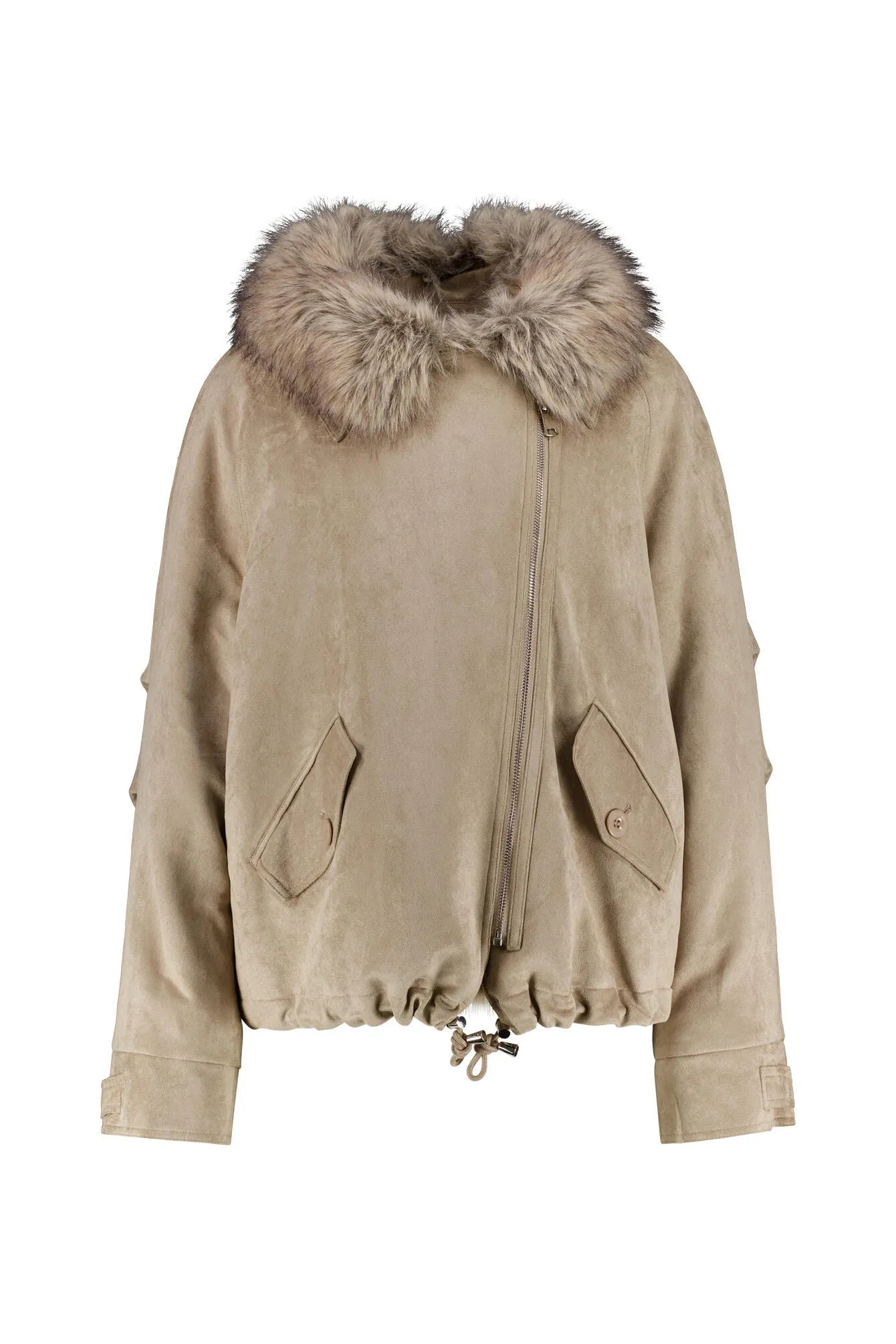 Jacke mit Faux Fur Kragen