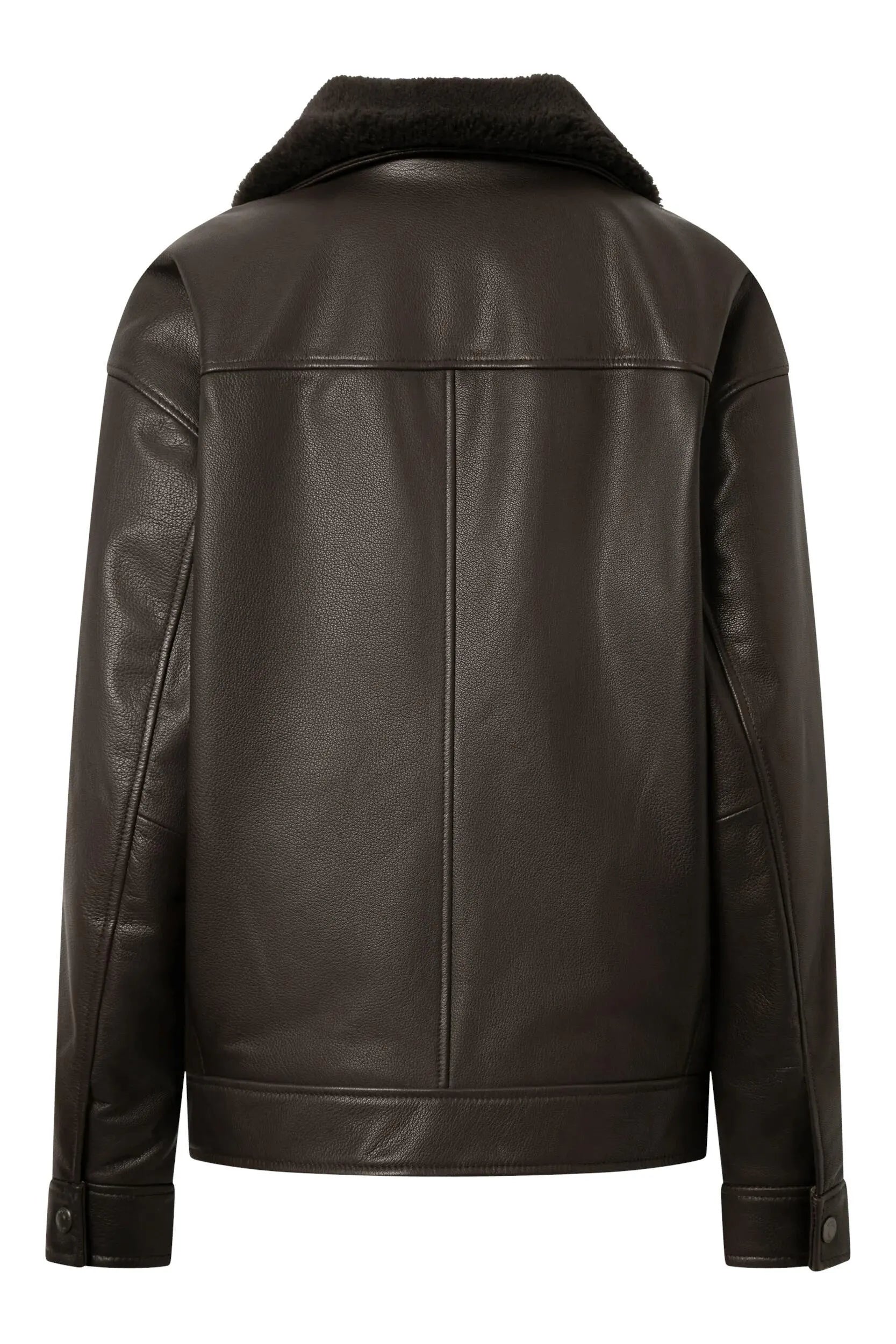 Lederjacke mit aufliegendem Kragen