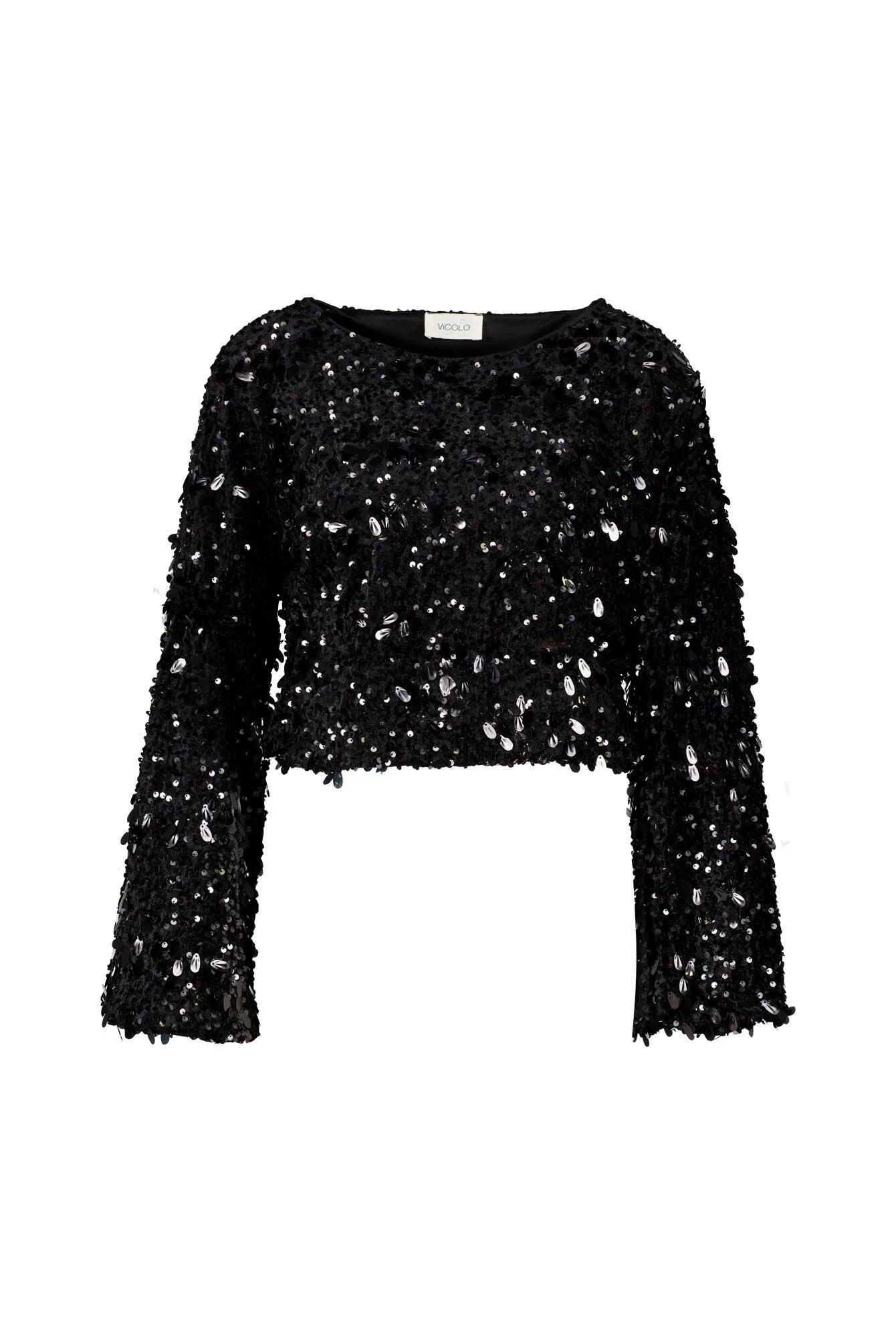 Langarmshirt mit Pailletten